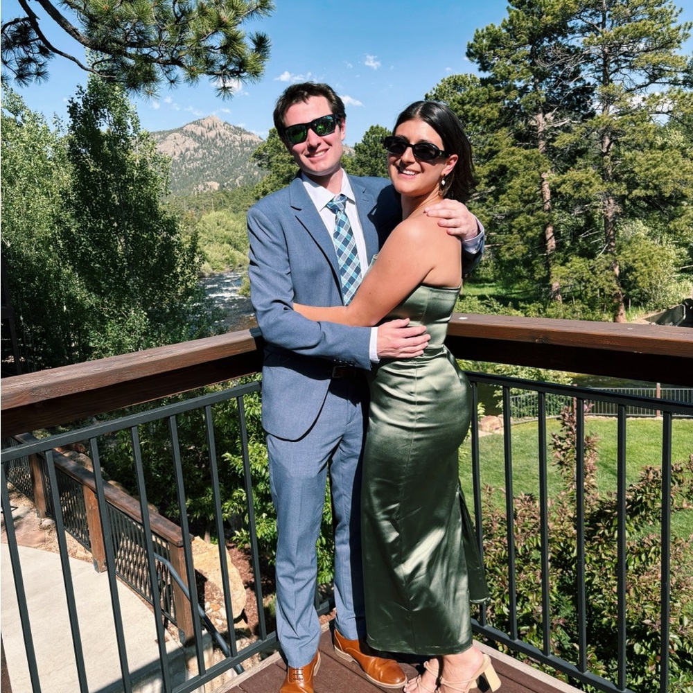 Abercrombie & Fitch Satin Olive Wedding Dress